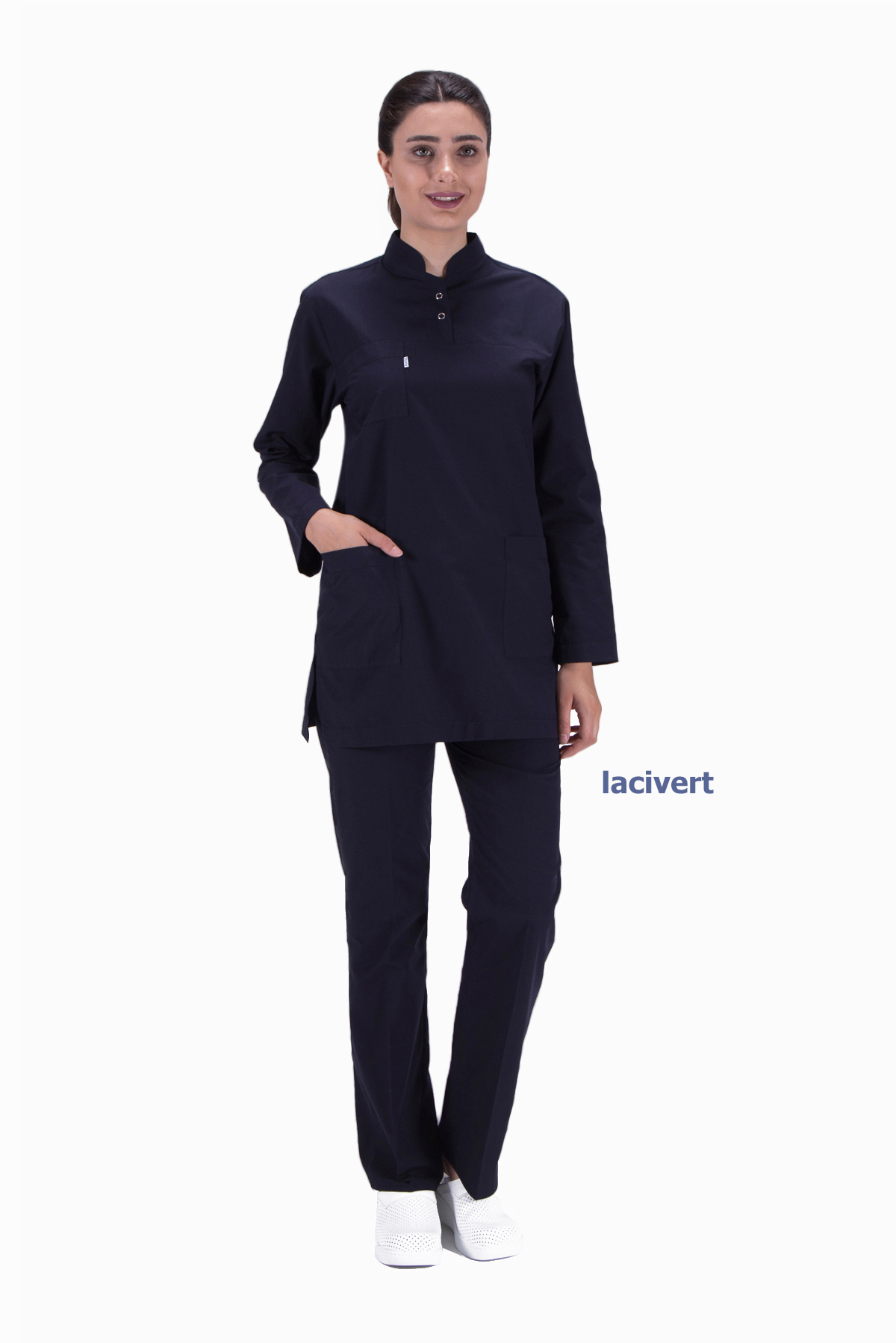 Uzun Kollu Hakim Yaka Hemşire Forması 