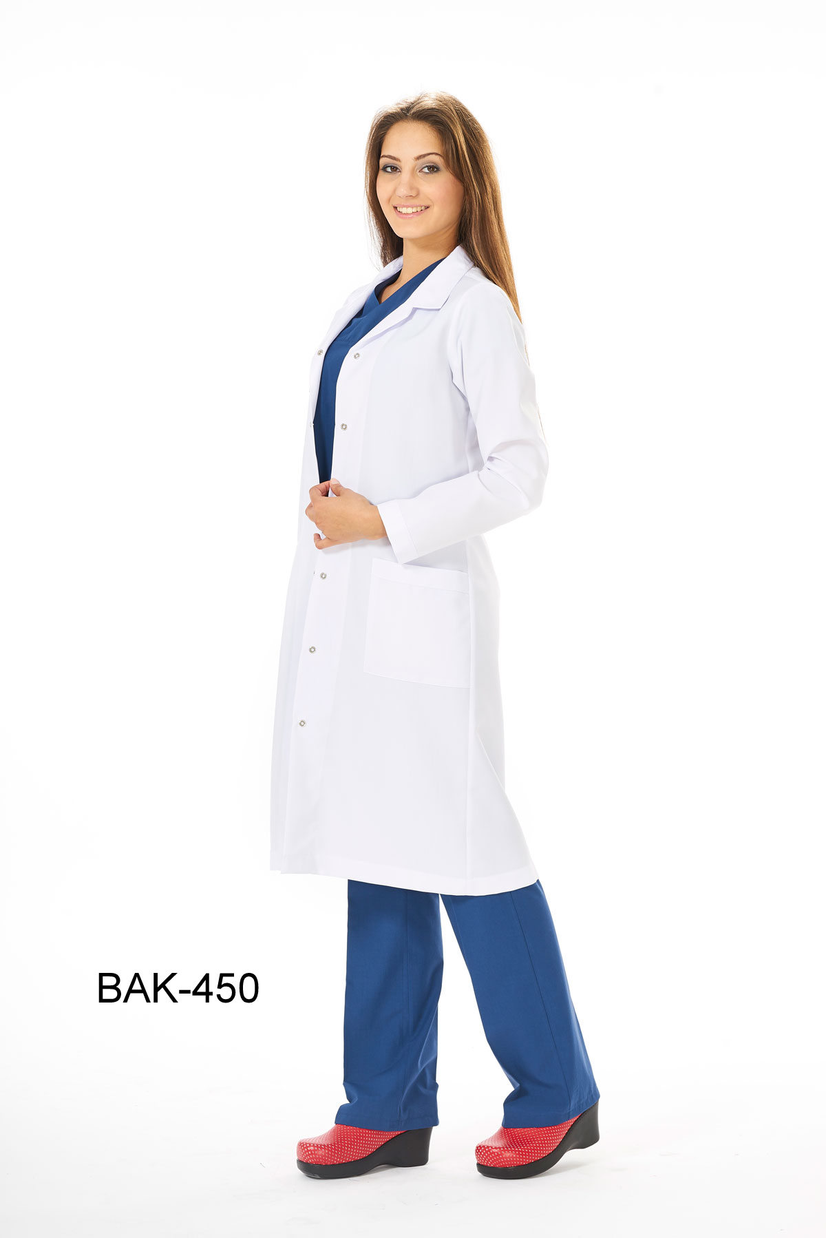 Beyaz Maxi Boy, Klasik Yaka, Doktor Önlüğü