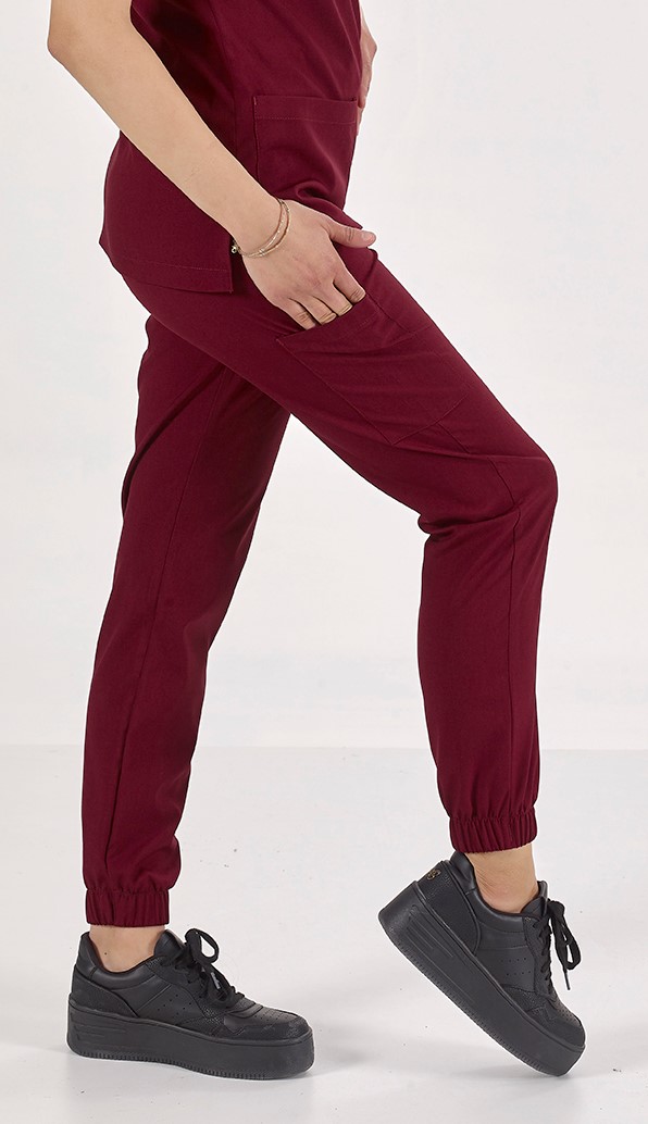 Bordo Jogger Üniforma Takım
