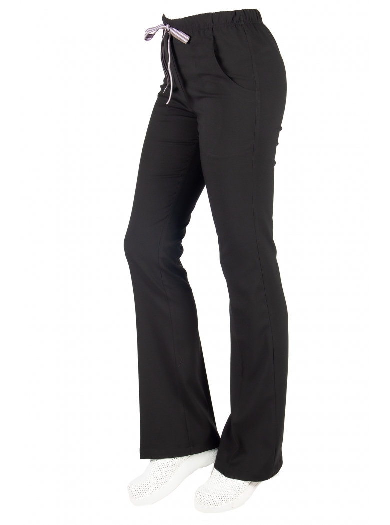 Siyah Likralı İ̇Spanyol Paça Pantolon