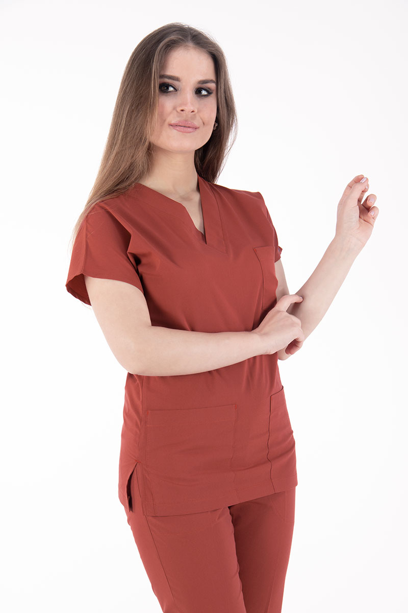 Yanık Turuncu U-Flex Likralı Cerrahi Takım