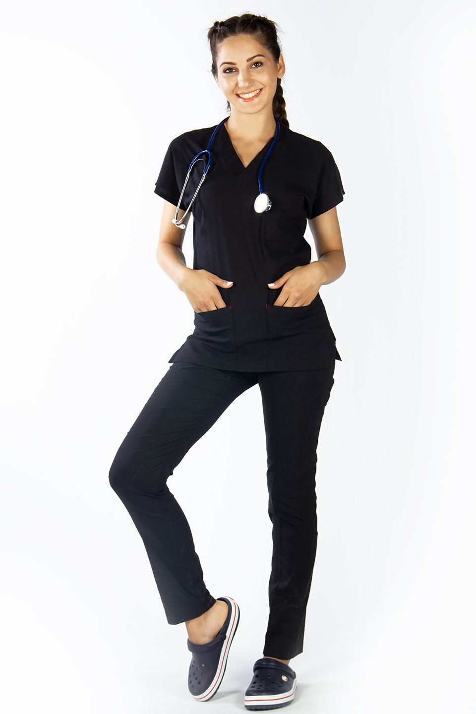 Siyah U-Flex Likralı Cerrahi Takım