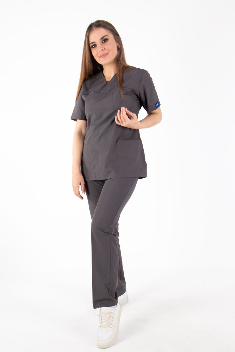 Füme Gri V Yaka Terikoton Takım