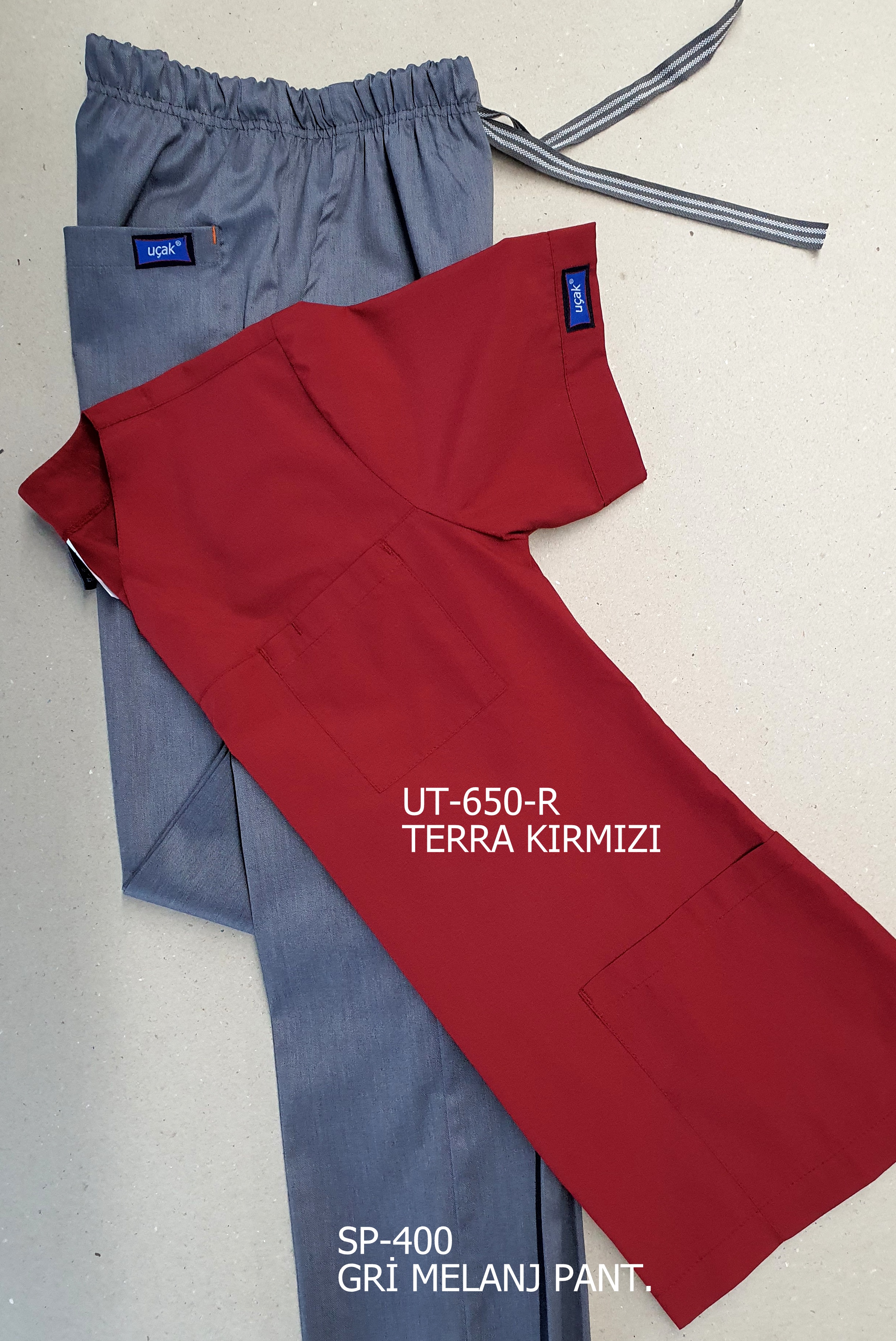 Terra Kırmızı V Yaka Terikoton Üst