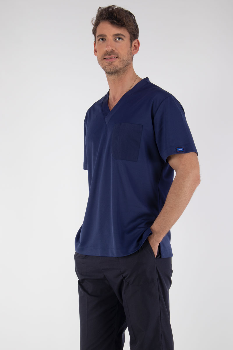 Lacivert Dry-Touch Scrubs Tek Üst