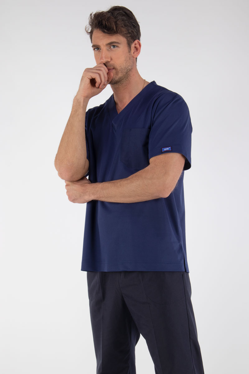 Lacivert Dry-Touch Scrubs Tek Üst