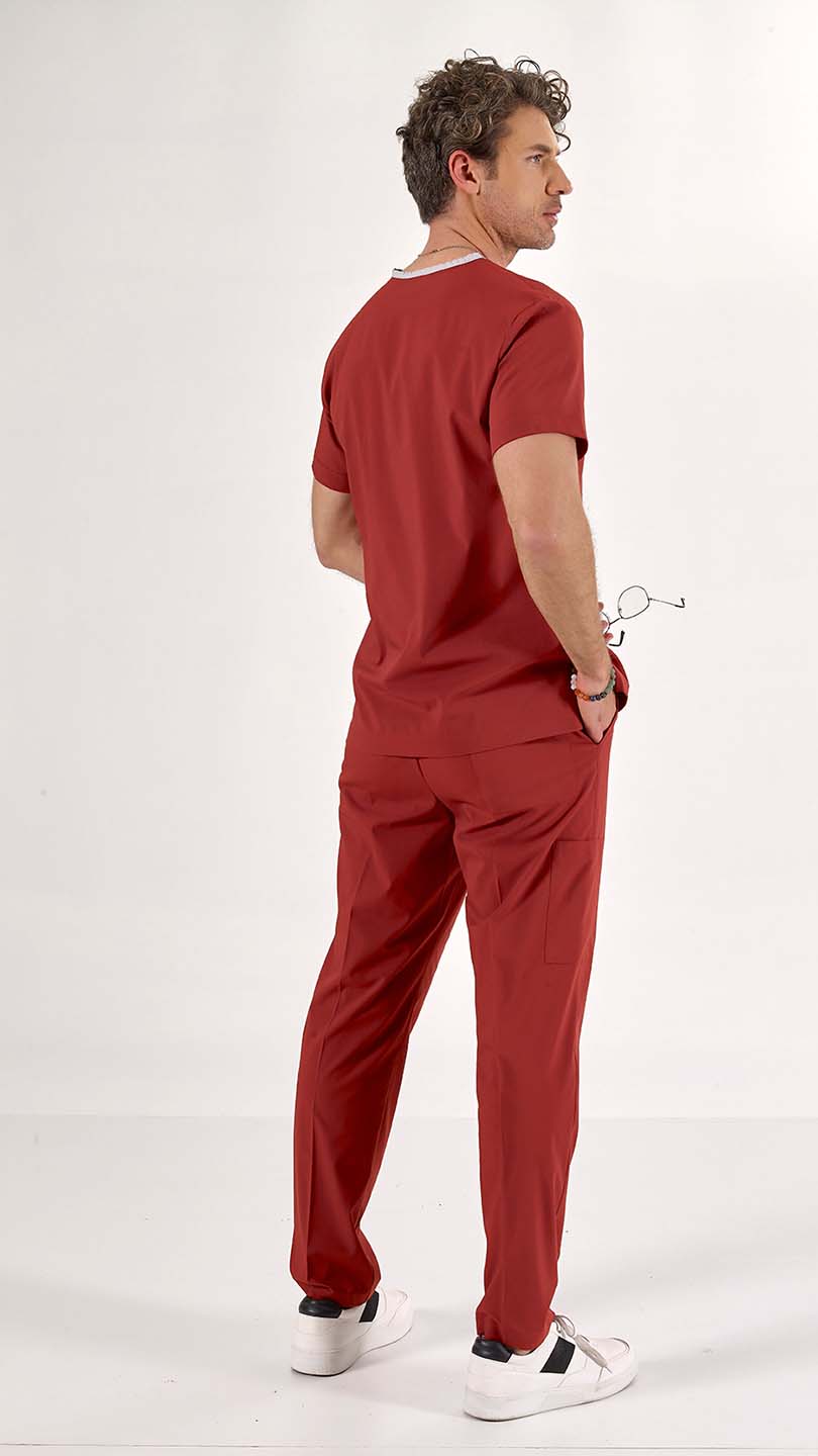 Yanık Turuncu U-Flex Likralı Scrubs Takım