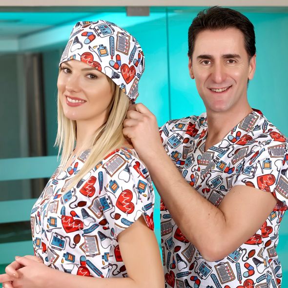 Tek Üst Likralı Desenli Greys Forma (%100 Cotton Likra Kumaş)