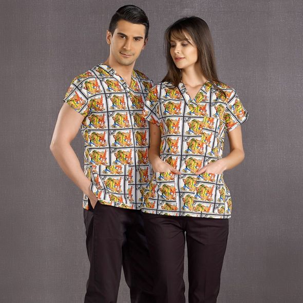 Tek Üst Desenli Greys (Cotton Kumaş)