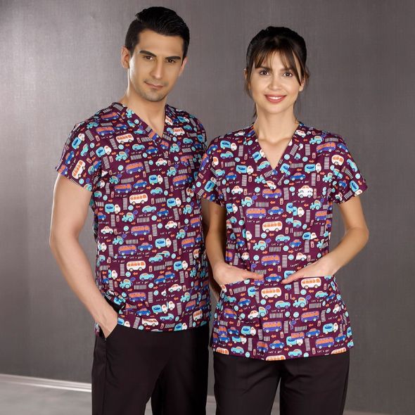 Tek Üst Desenli Greys (Cotton Kumaş)