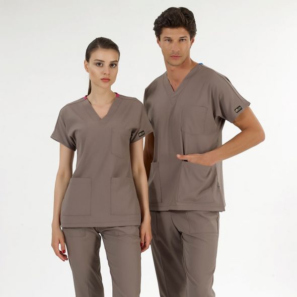 Kum Rengi Yeni Likralı Greys Takım (Özel Kumaş)